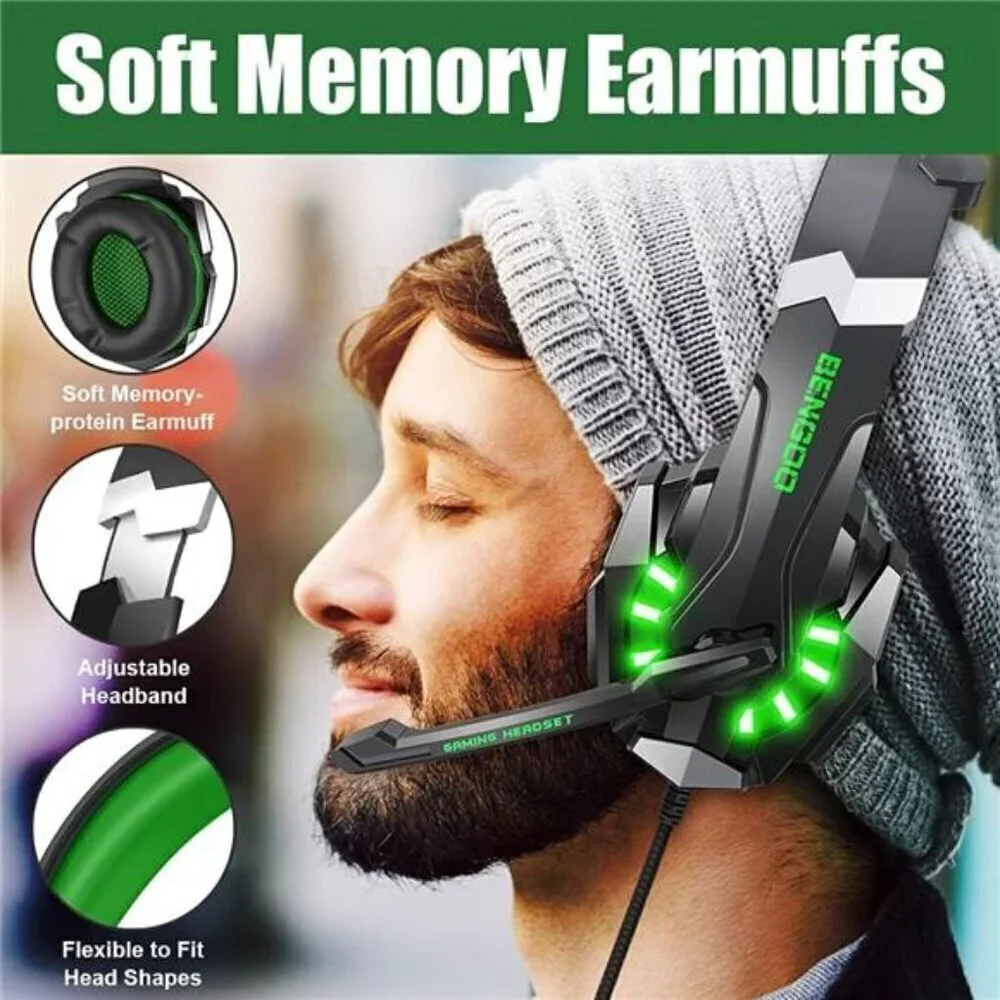 G9000 Stereo Gaming Headset for PS4 PC Xbox One PS5 Controller Noise Cancelling